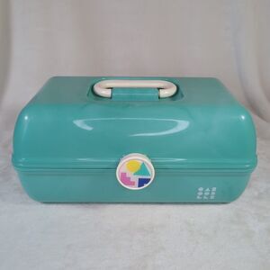 Caboodles Make Up Carrying Case Travel Sea Foam Green/Teal Marble 5626 USA Plano
